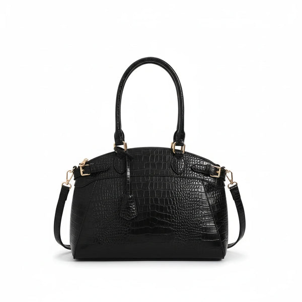 La Scagliuzza - Borsa firmata Gyoiamea a spalla bauletto tracolla casual simil pelle squamata pitonata lucida vernice