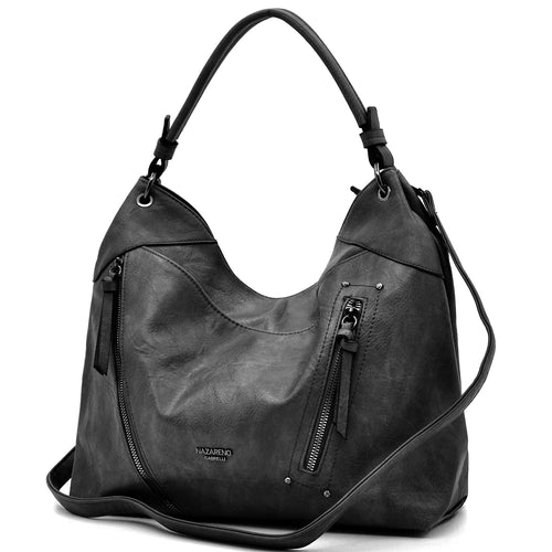 Borsa a sacco firmato da Nazareno Gabrielli Colletion donna spalla a tracolla simil pelle zip frontali