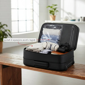 Asterio - Zaino AirPack Pro Antifurto tasca sotto vuoto Impermeabile USB Capiente Viaggio cabina aereo