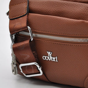 YYcoveri Borsa firmata a mano e tracolla borsetta con molte chiusure con zip simil pelle martellata