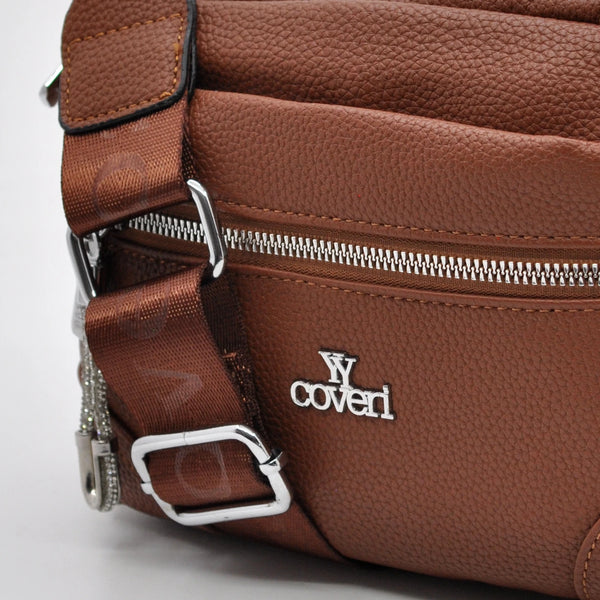 YYcoveri Borsa firmata a mano e tracolla borsetta con molte chiusure con zip simil pelle martellata