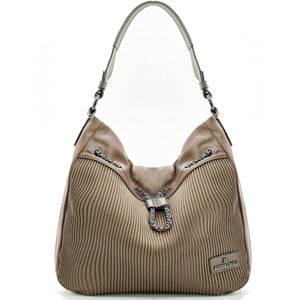 Borsa firmata A.Basile pelle plissettata trapuntata donna sacco hobo casual moda