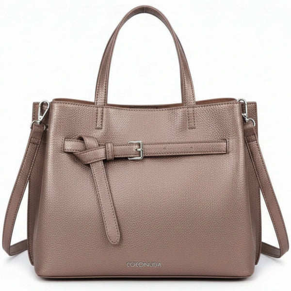 Borsa bauletto firmata biker COCONUDA a tracolla elegante casual simil pelle martellata cinturino