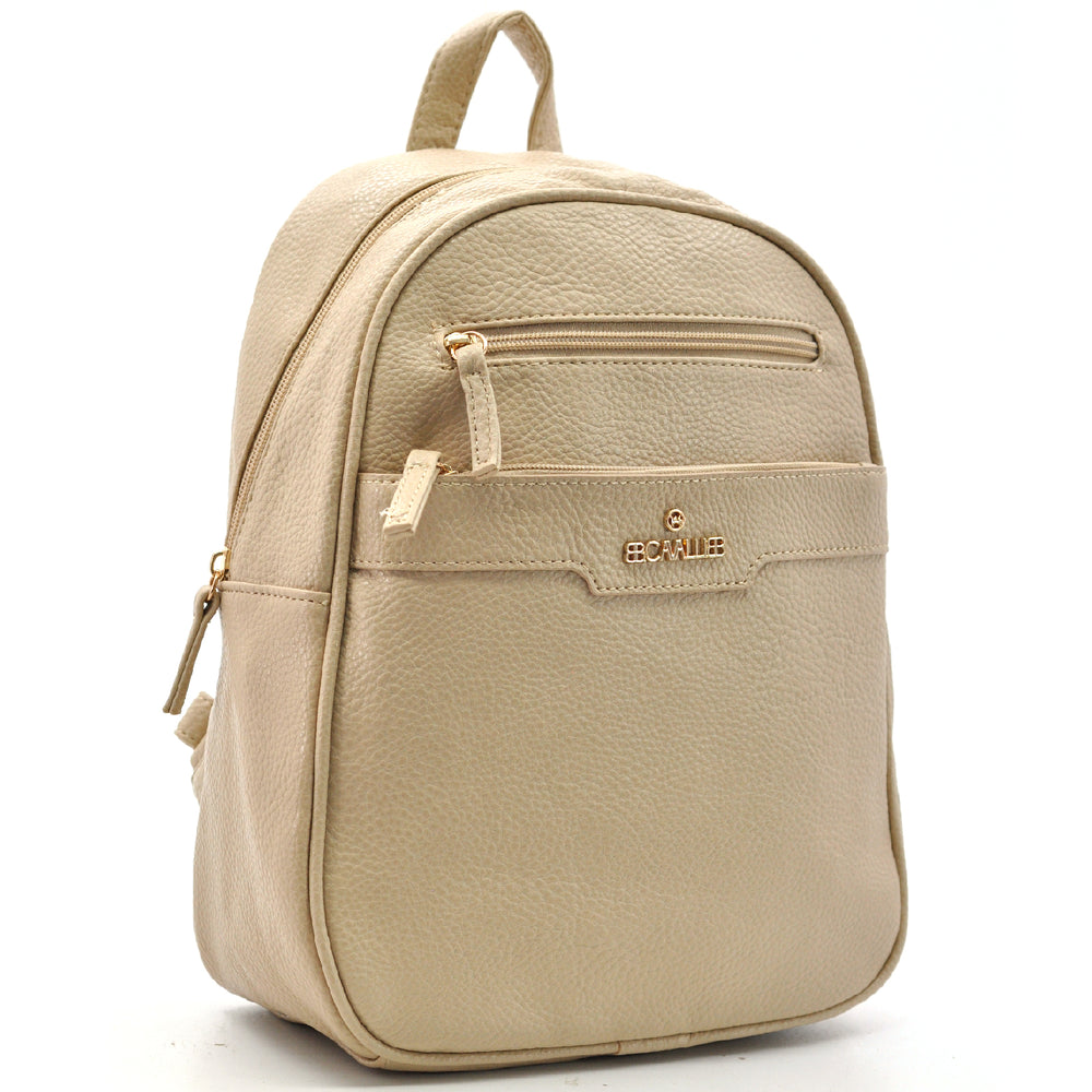 Zaino in eco Pelle B. cavalli  - Elegante e Resistente, Donna , Zaino Casual con Tasca Frontale con Zip e Tasche Laterali, Perfetto per Uso Quotidiano e Lavoro