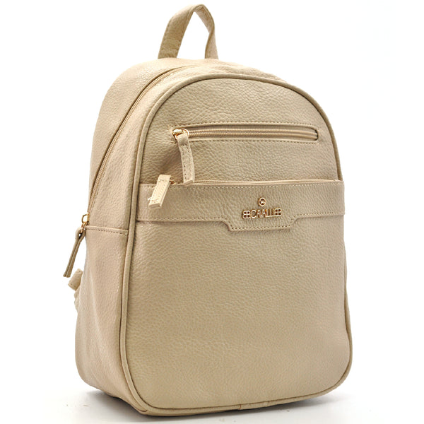 Zaino in eco Pelle B. cavalli  - Elegante e Resistente, Donna , Zaino Casual con Tasca Frontale con Zip e Tasche Laterali, Perfetto per Uso Quotidiano e Lavoro