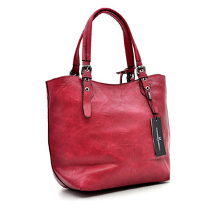 Borsa firmata Nazareno Gabrielli + pochette OMAGGIO donna spalla shopping capiente simil pelle venata coconuda