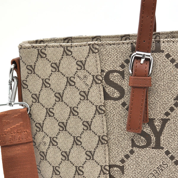 Borsa donna firmata Sweet Years in simil pelle grande tote shopping con tracolla e spalla