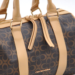 Borsa bauletto firmata COCONUDA a tracolla elegante casual simil pelle logo fantasia