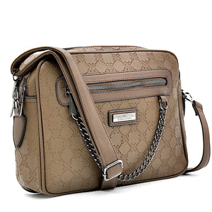 Borsa firmata CHARRO tracolla multi tasche fantasia logata logo pressato donna capiente 4 tasche cerniera