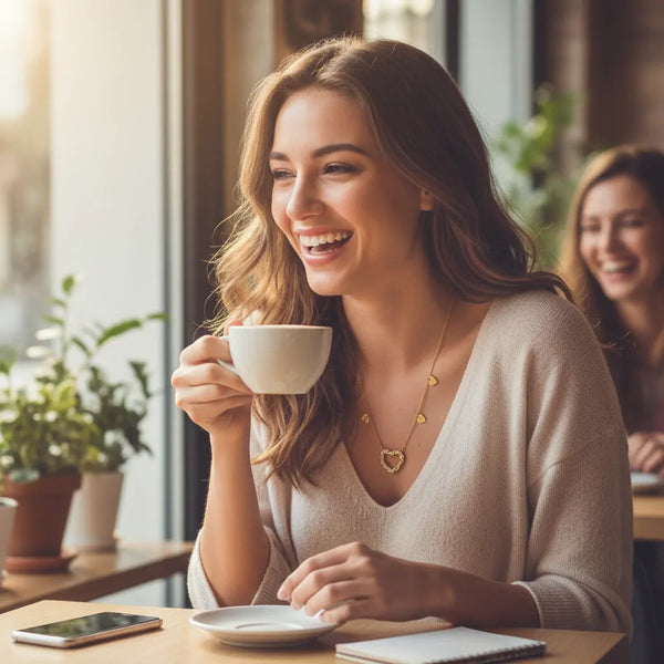 Girocollo Donna con Grande Cuore Brillante e Charms - Acciaio Inox