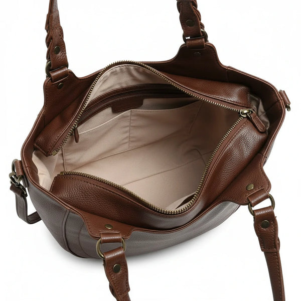 La Vanigghia - Borsa firmata Gyoiamea shopping a spalla manici intrecciati