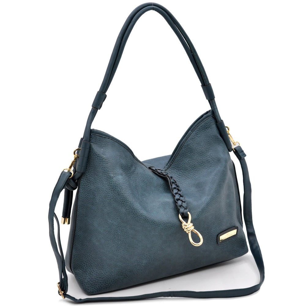 CHARRO - Borsa morbida a sacco hobo capiente unica tinta nuovo monomanico