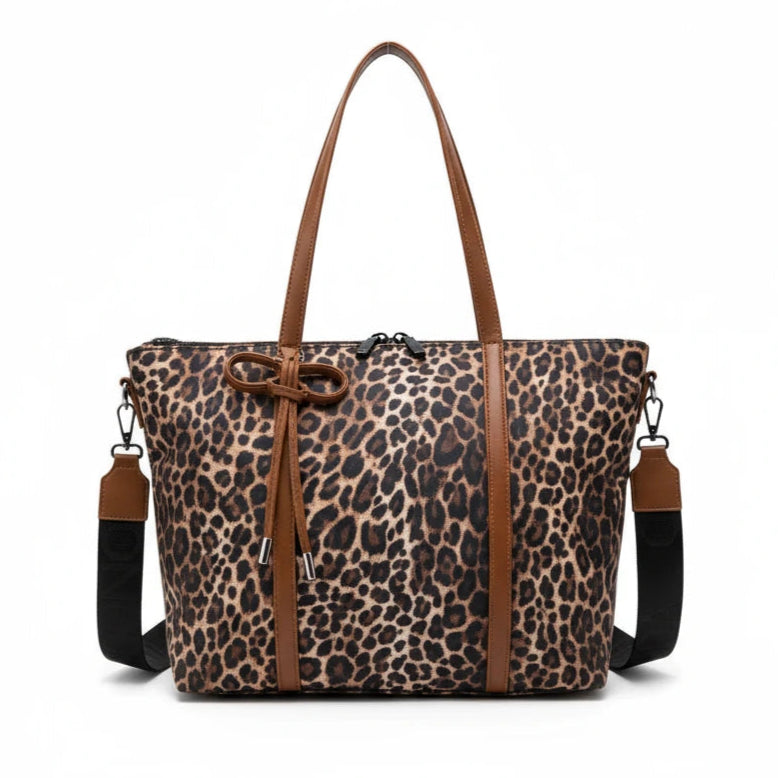 Borsa a fantasia animalier leopard firmata COCONUDA Colletion donna spalla a tracolla simil pelle nuova shopping (Copia)