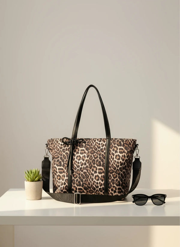 Borsa a fantasia animalier leopard firmata COCONUDA Colletion donna spalla a tracolla simil pelle nuova shopping (Copia)