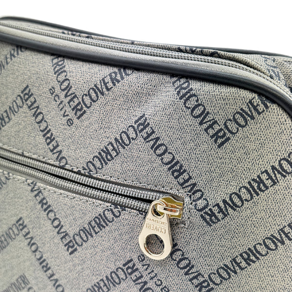 Borsa tracolla firmata COVERI ACTIVE in simil pelle pregiata tasche con cerniera fantasia logata originale toppe