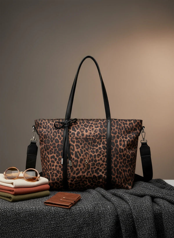 Borsa a fantasia animalier leopard firmata COCONUDA Colletion donna spalla a tracolla simil pelle nuova shopping (Copia)