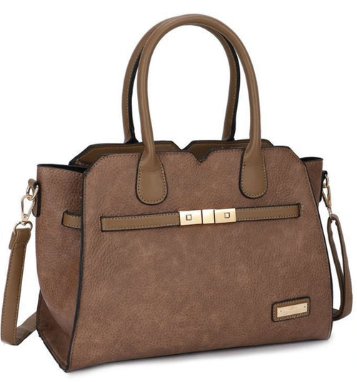 CHARRO - Borsa a bauletto trapezio semi rigida simil pelle con tracolla elegante casual