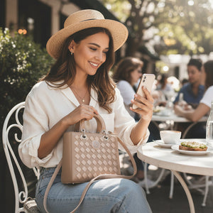 Borsa bauletto Coveri World simil pelle intrecciata