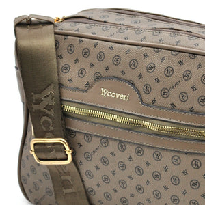 Borsa Firmata YYCOVERI multi tasche new nera Donna fantasia logo Zip Tracolla