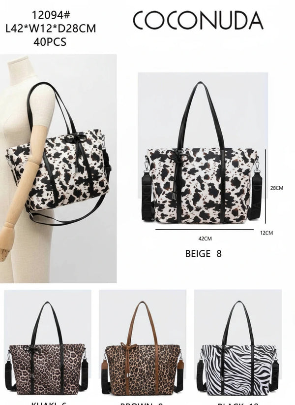 Borsa a fantasia animalier leopard firmata COCONUDA Colletion donna spalla a tracolla simil pelle nuova shopping (Copia)