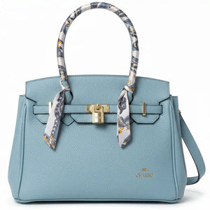 CHARRO - Borsa firmata a spalla Mano con Foulard e Lucchetto simil pelle martellata