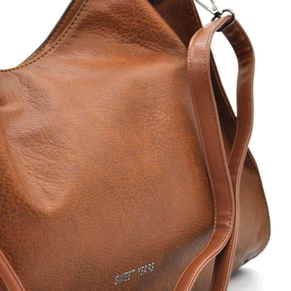 Borsa a sacco firmato SWEET YEARS Colletion donna spalla a tracolla simil pelle shopping borchie