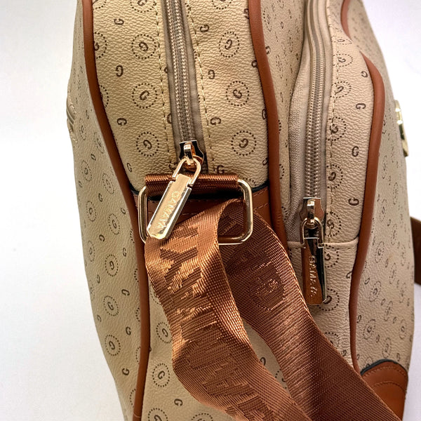 Borsa firmata GAMAYA zip cerniere logata tracolla donna logo zip tracolla fantasia multi tasche