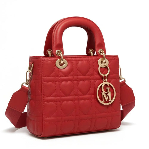 La Cristina - Borsa a bauletto borsetta firmata GYOIAMEA a mano tracolla trapuntata simil pelle