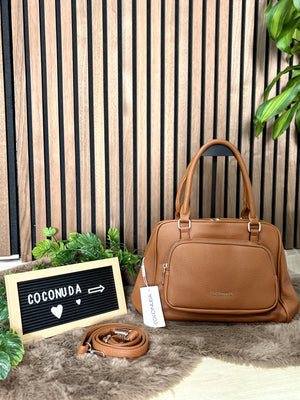 Borsa bauletto firmata COCONUDA a tracolla elegante casual simil pelle martellata