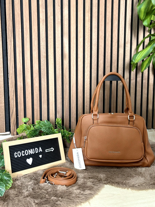 Borsa bauletto firmata COCONUDA a tracolla elegante casual simil pelle martellata