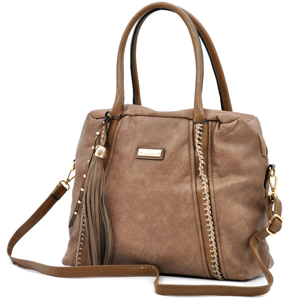 CHARRO - Borsa shopping / bauletto a spalla grande tracolla casual simil pelle venata