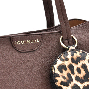 Borsa a tote bag shopping + portamonete omaggio firmata COCONUDA a tracolla elegante casual simil pelle martellata