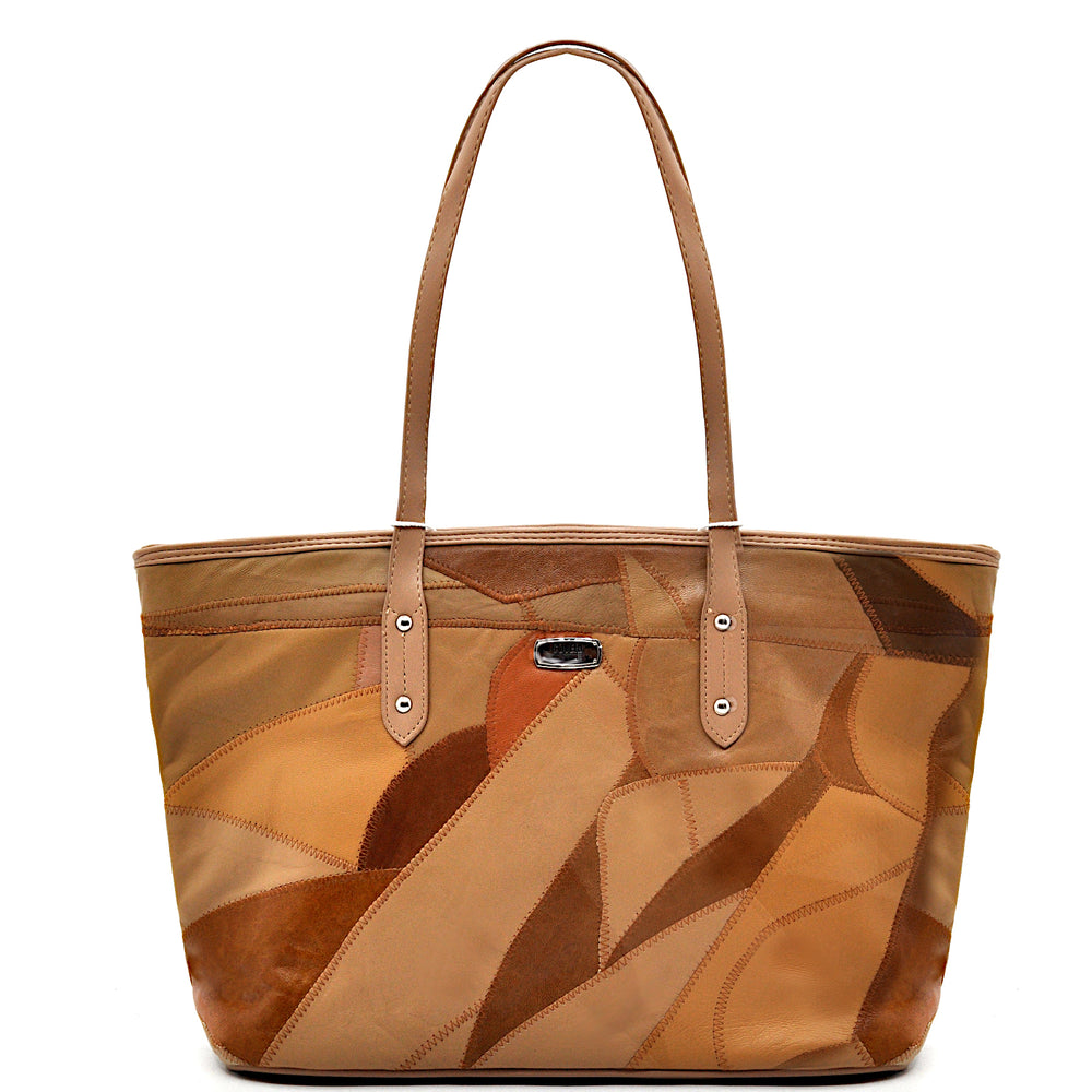 Borsa firmata COVERI ACTIVE in vera pelle shopping multicolore grande spalla