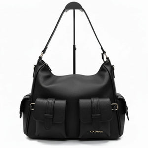 Borsa a sacco multi tasche firmato COCONUDA Colletion donna spalla a tracolla simil pelle