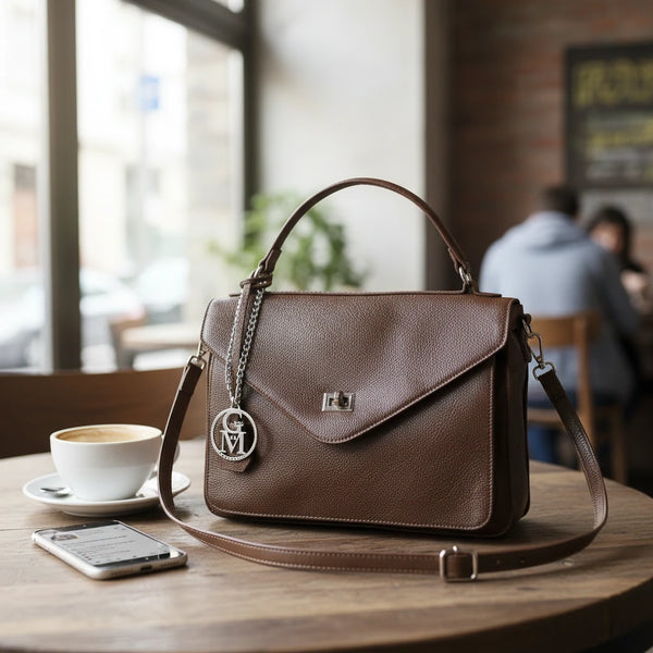 La Gennara - Borsa multitasche firmata Gyoiamea giornaliera elegante zip platta bauletto capiente messaggera