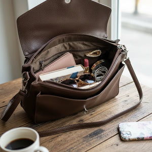 La Gennara - Borsa multitasche firmata Gyoiamea giornaliera elegante zip platta bauletto capiente messaggera