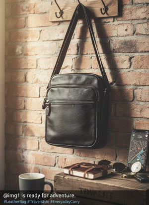 Borsello Uomo firmato Gyoiamea Tracolla tasche zip vera Pelle Lavoro Vintage Grande marrone nero