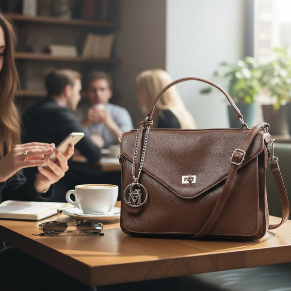 La Gennara - Borsa multitasche firmata Gyoiamea giornaliera elegante zip platta bauletto capiente messaggera