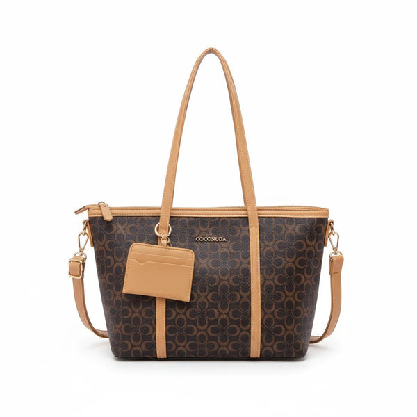 Borsa firmata shopping COCONUDA Colletion donna spalla a tracolla simil pelle nuova fantasia logo