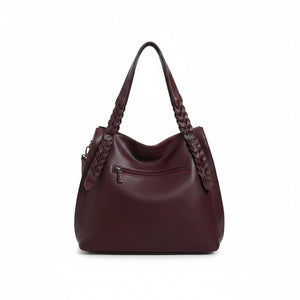 La Duci- Borsa firmata Gyoiamea shopping a spalla manici intrecciati secchio simil pelle