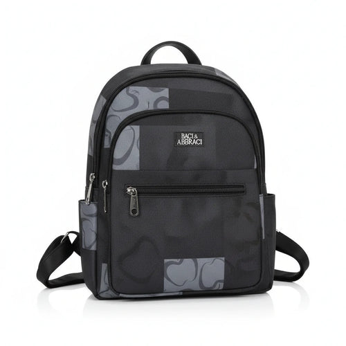 Zaino 2in1 trasformabile donna firmato Baci&Abbracci multitasche fantasia logo impermeabile zip zainetto
