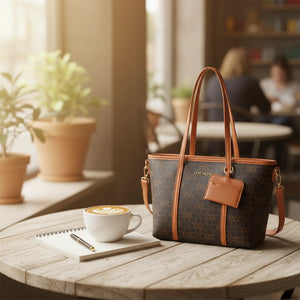 Borsa firmata shopping COCONUDA Colletion donna spalla a tracolla simil pelle nuova fantasia logo