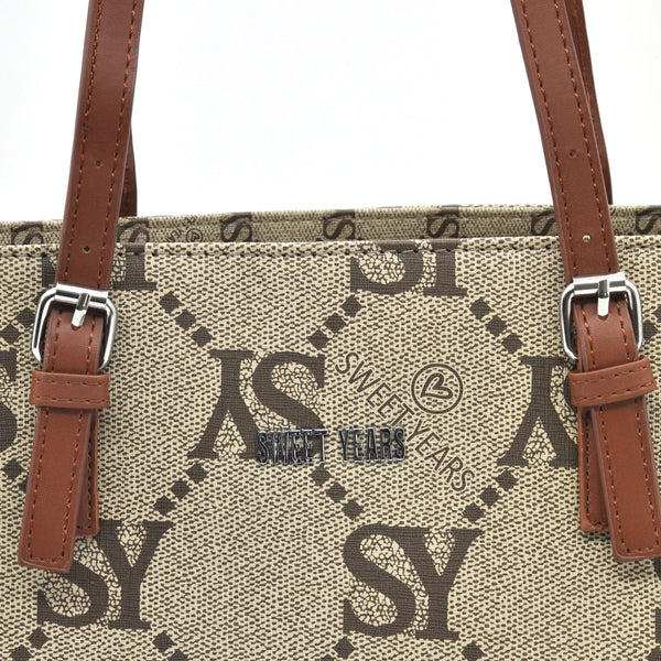 Borsa donna firmata Sweet Years in simil pelle grande tote shopping con tracolla e spalla