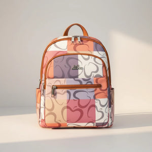 Zaino 2in1 trasformabile donna firmato Baci&Abbracci multitasche fantasia logo impermeabile zip zainetto