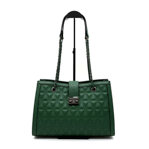 Antonio Basile - Borsa shopping a spalla tracolla trapuntata simil pelle rigida elegante casual