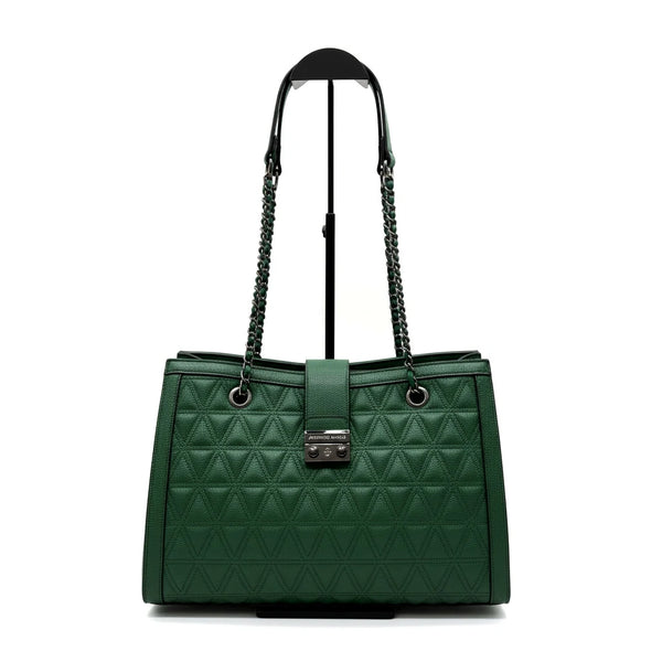 Antonio Basile - Borsa shopping a spalla tracolla trapuntata simil pelle rigida elegante casual