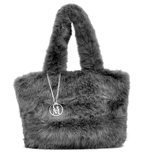 L'orsacchiotta - Borsa firmata Gyoiamea in eco pelliccia morbida teddy pelo a shopping