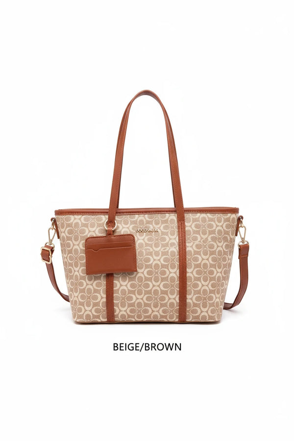 Borsa firmata shopping COCONUDA Colletion donna spalla a tracolla simil pelle nuova fantasia logo