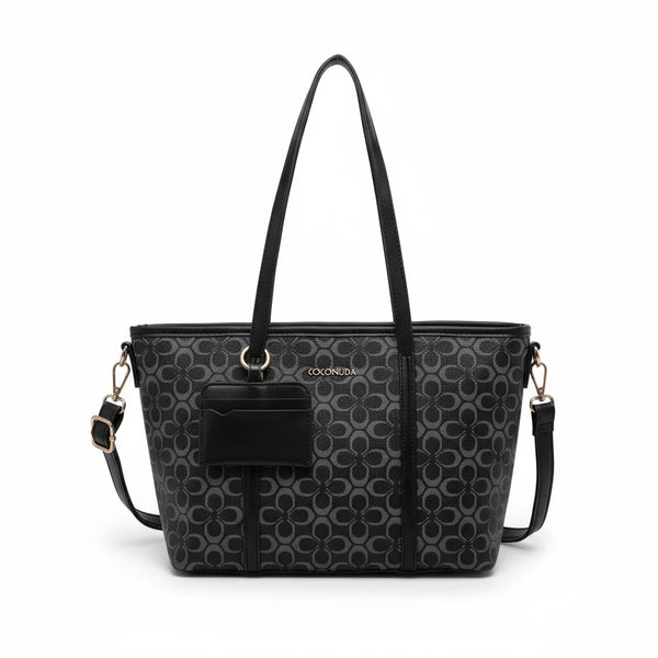 Borsa firmata shopping COCONUDA Colletion donna spalla a tracolla simil pelle nuova fantasia logo