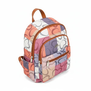 Zaino 2in1 trasformabile donna firmato Baci&Abbracci multitasche fantasia logo impermeabile zip zainetto